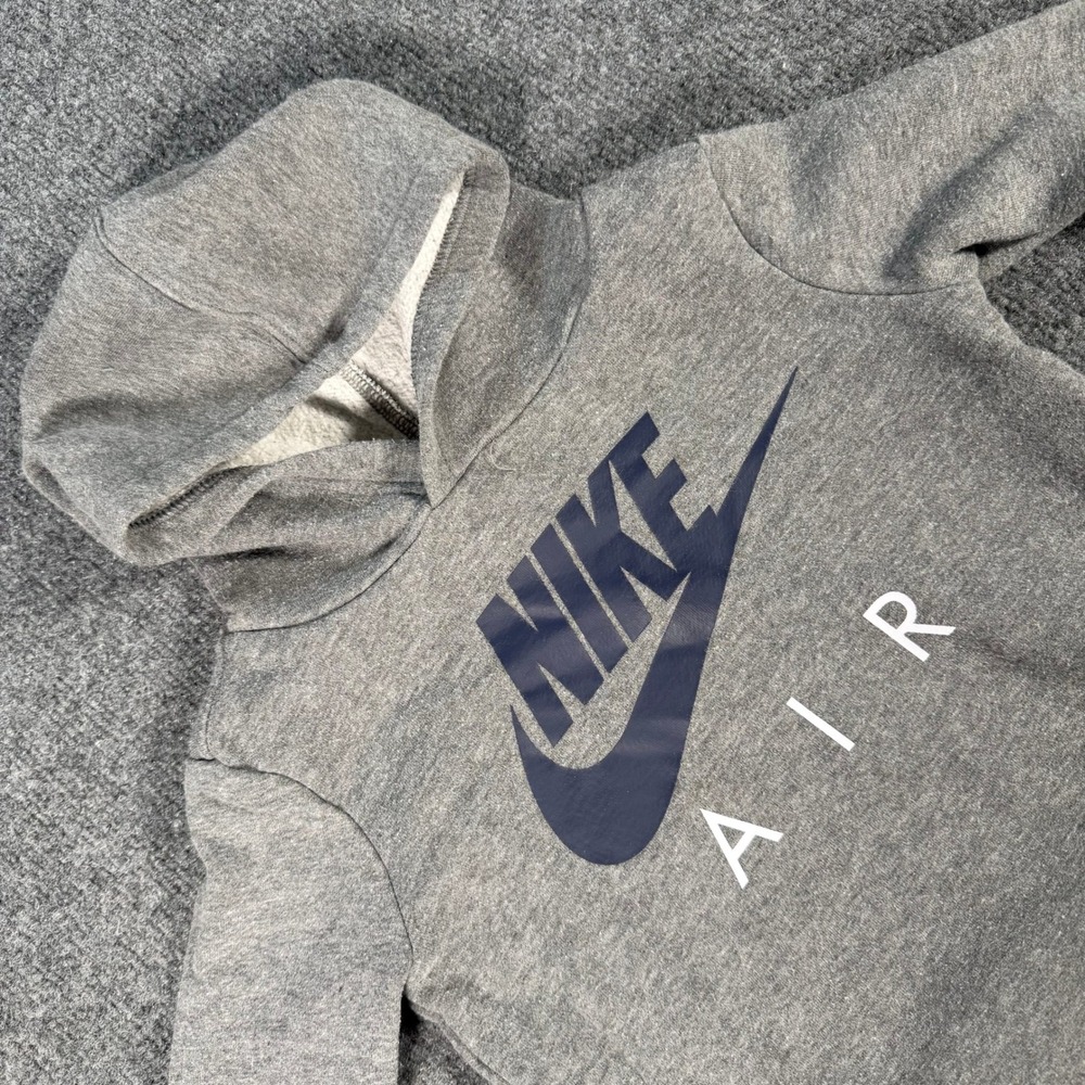 Nike Air Kids Pullover Hoodie Gray Graphic Logo Sweatshirt Size 4 3-4YRS #4403